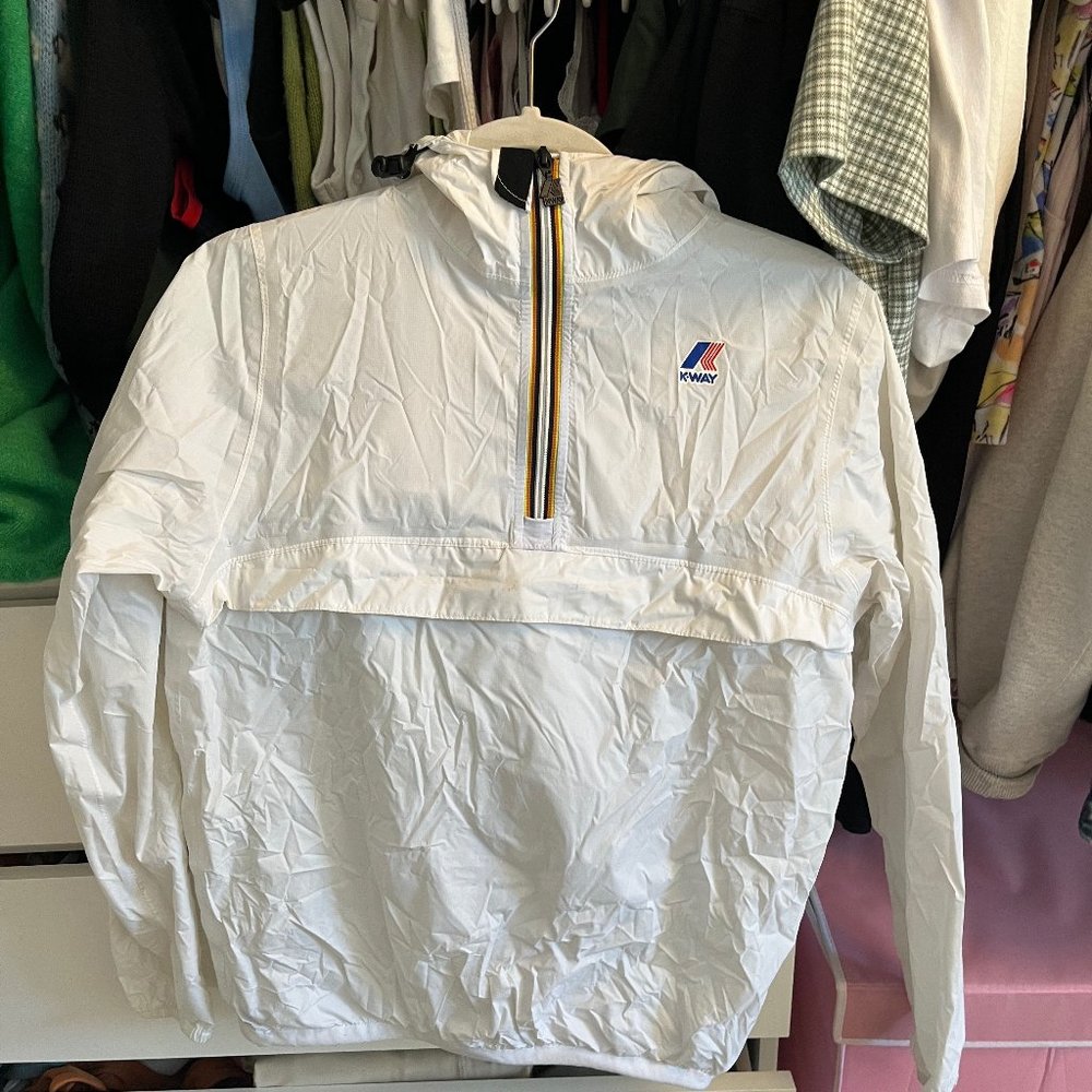 White k-way rain jacket